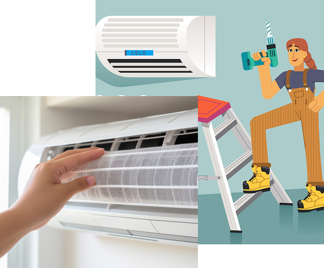 AC Technician installing unit